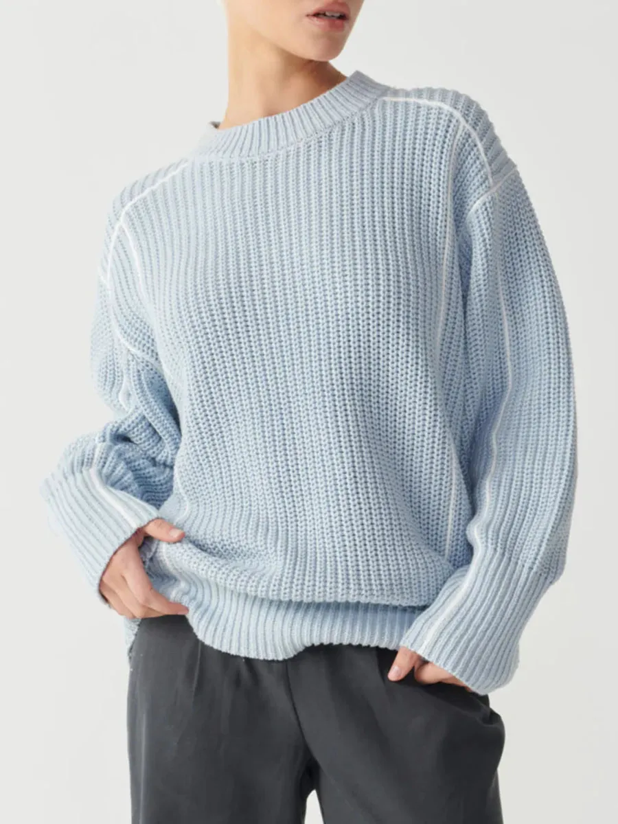 Oversized Chunky Knit Crew Neck Sweater
