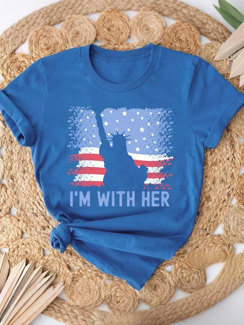America Flag I'M With Her Teacher T-Shirt