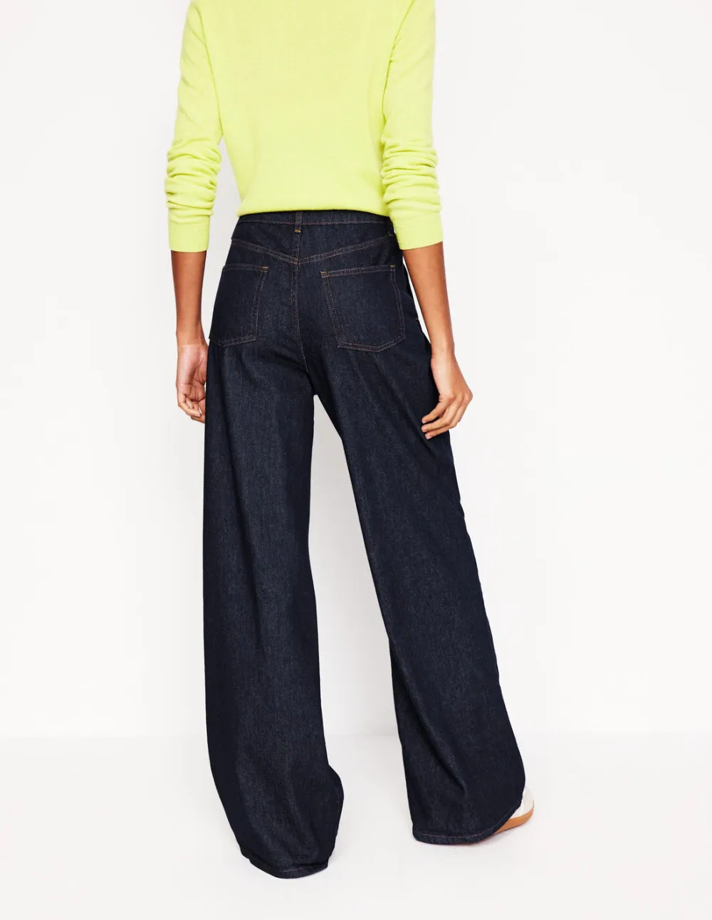 Navy Blue Linen Wide - Leg Pants