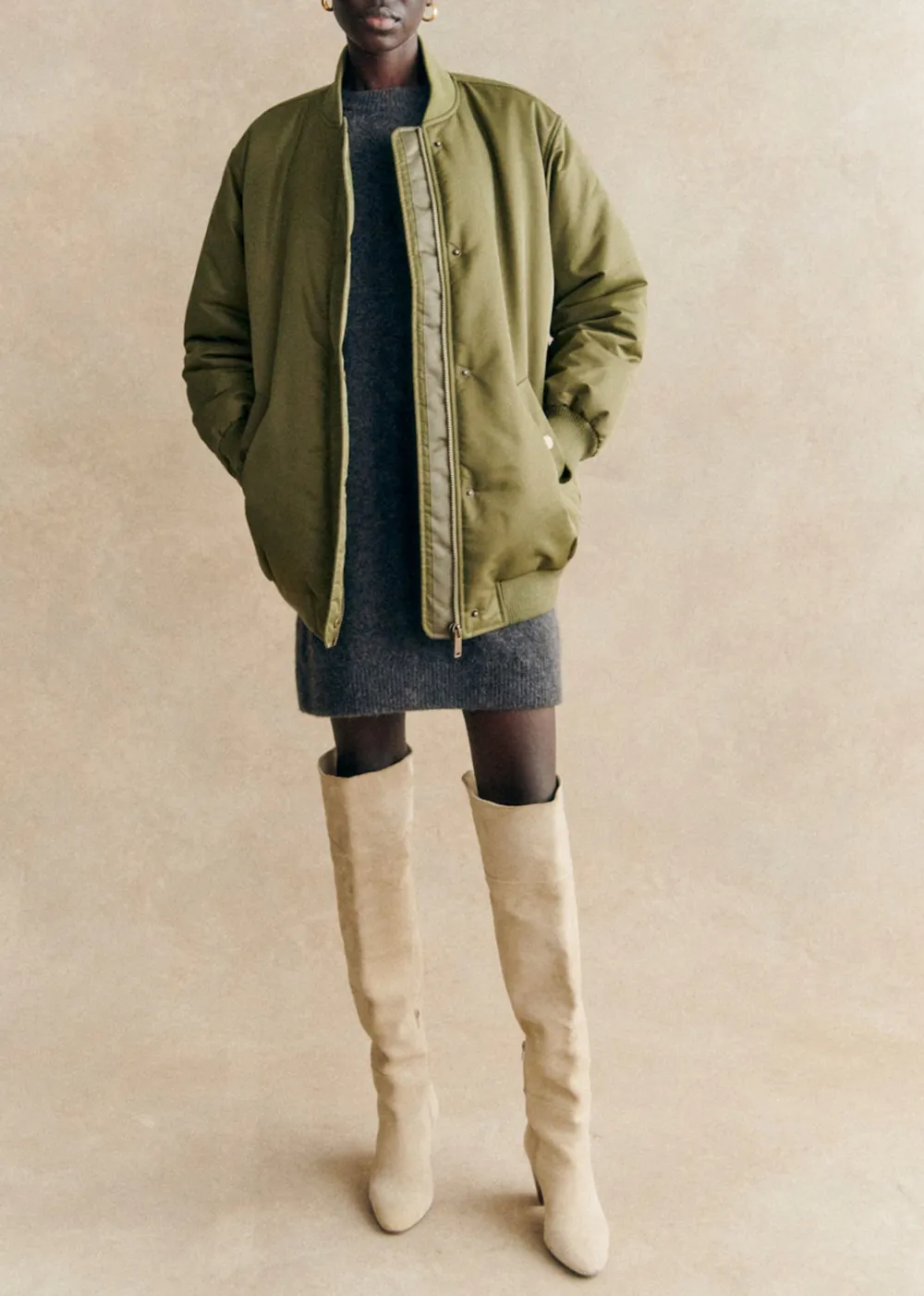 Green Bomber Coat