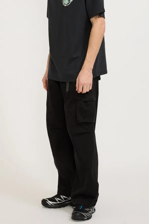 Black Straight-Leg Cargo Trousers