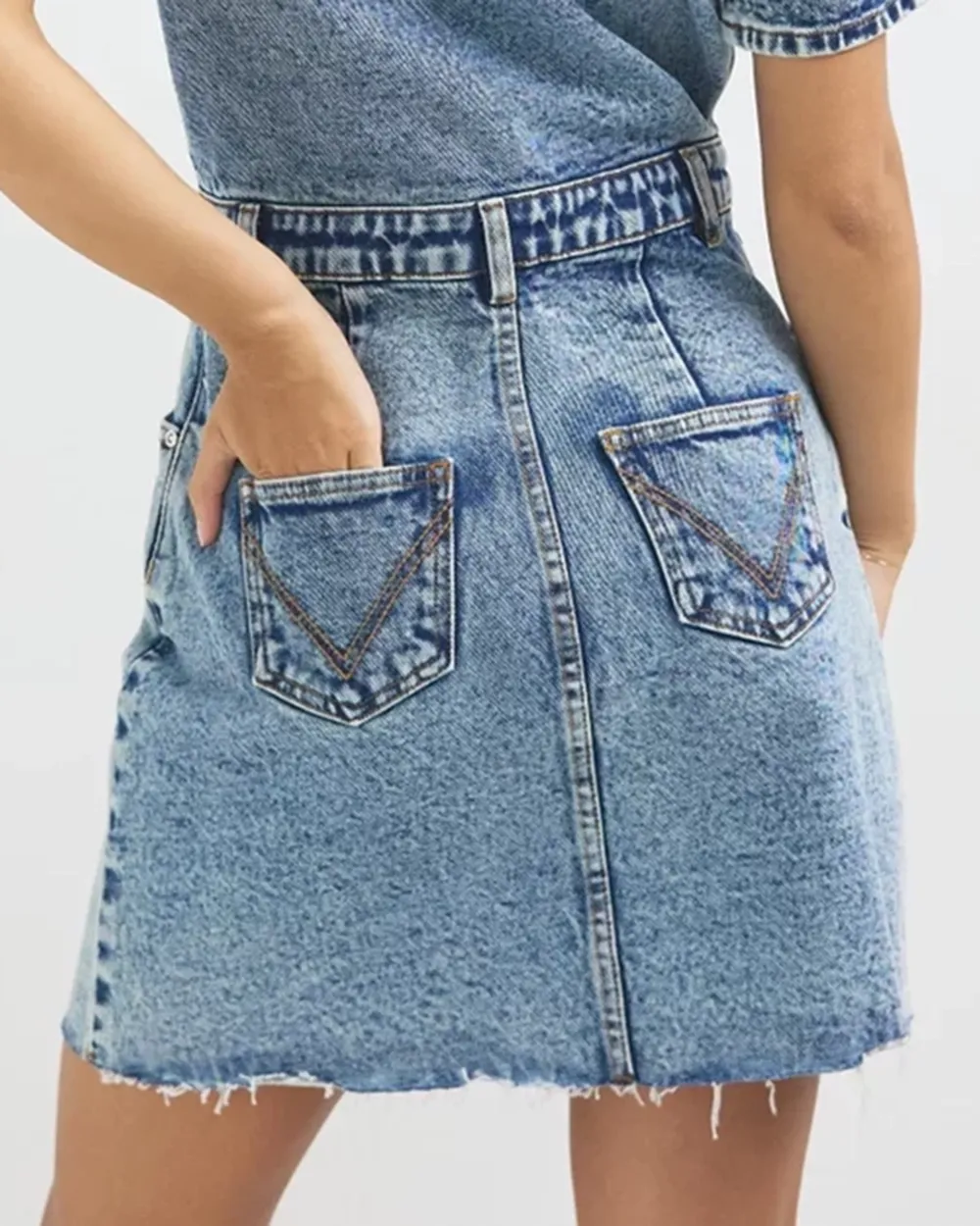 Denim Long Sleeve Mini Dress