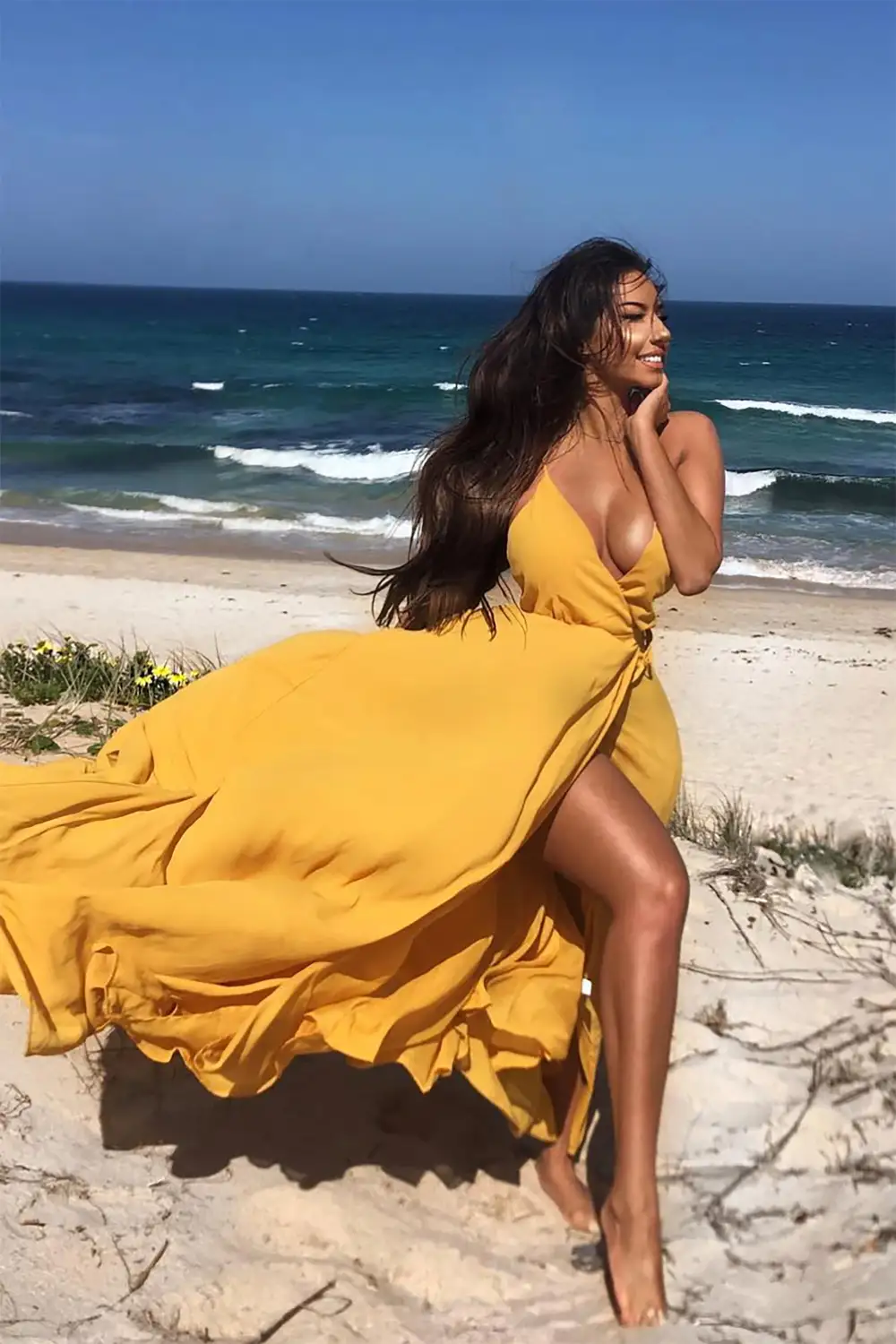River Flow Maxi Dress - Mustard