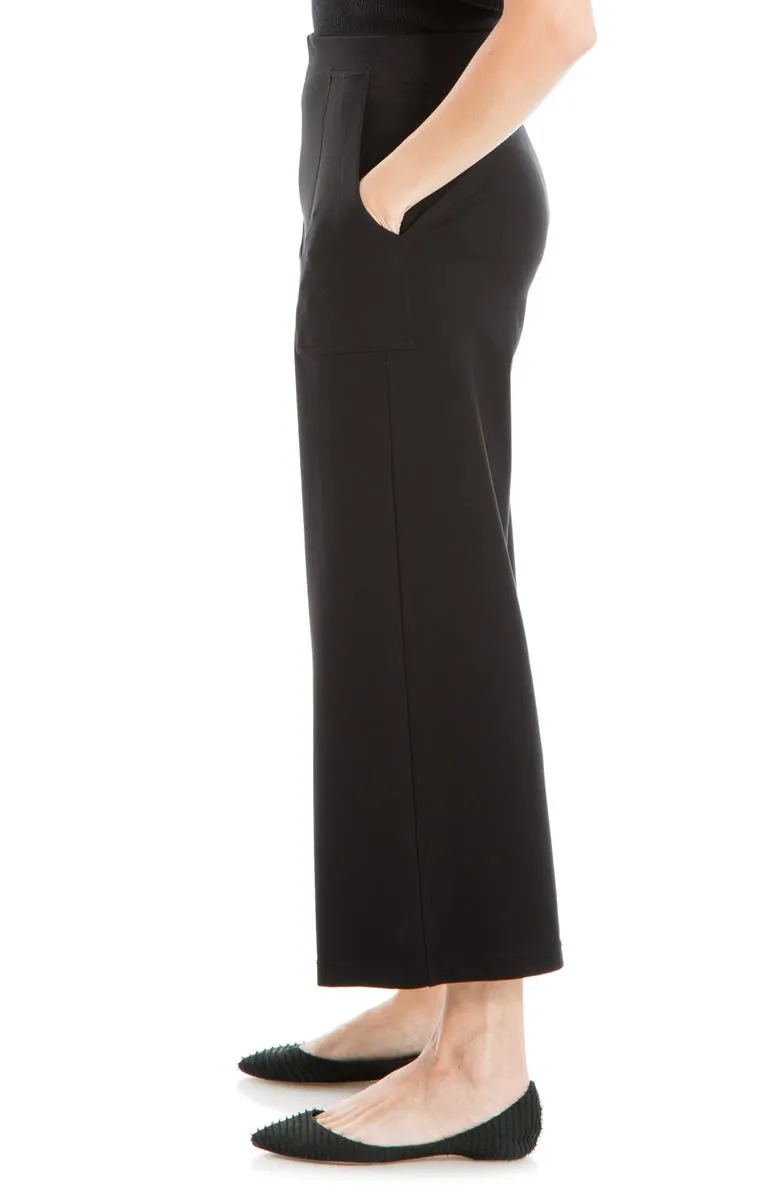 Ponte Crop Wide Leg Pull-On Pants
