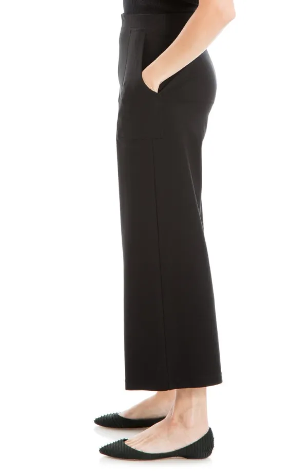 Ponte Crop Wide Leg Pull-On Pants