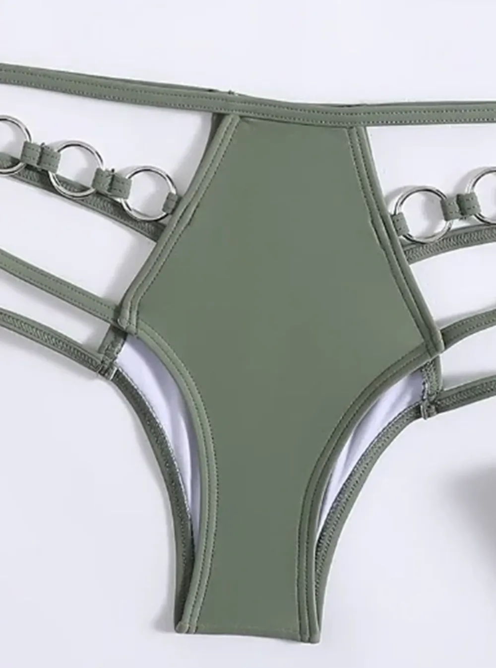 Halter Lace Up Green Triangle Bikini