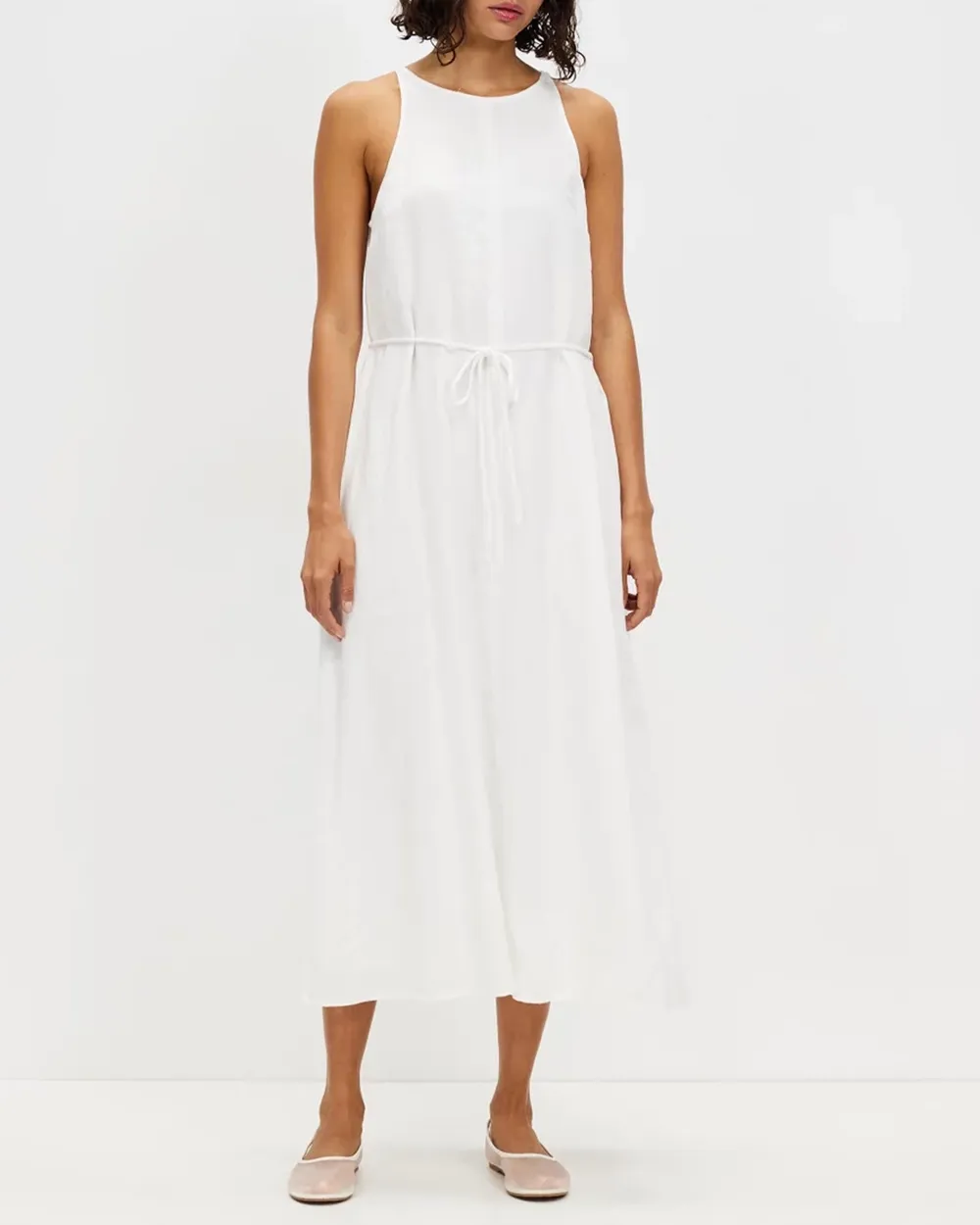 Linen Waist Maxi Dress