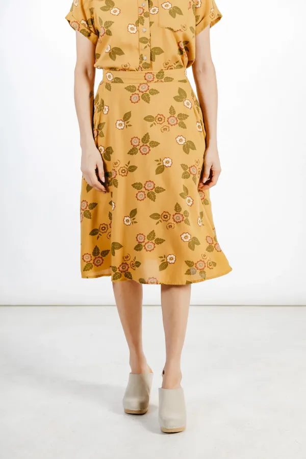 The Plants Print Casual Skirt