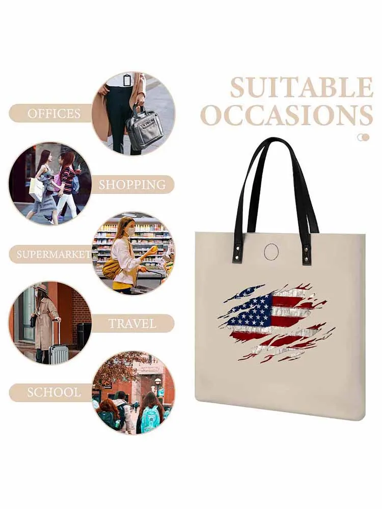Handbag Leather Handbag With National Flag Prints
