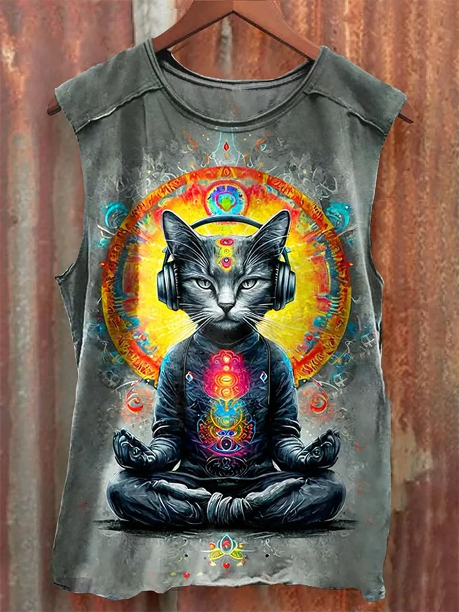 Cat Fancy Art Print Casaul Unisex Classic Tank Top