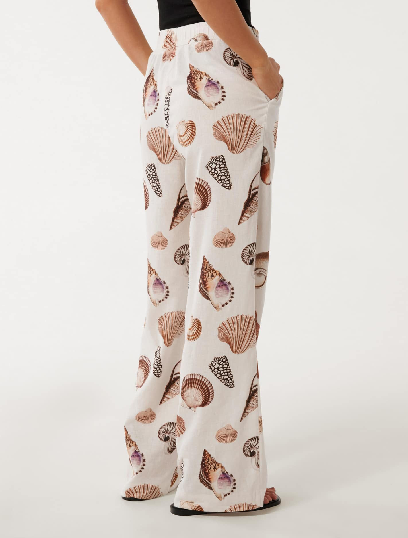Colorful Linen Wide-Leg Pants