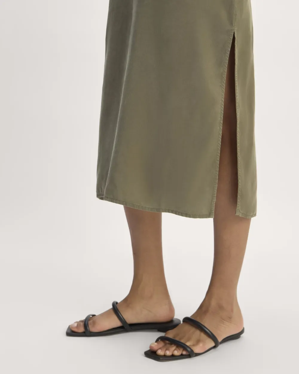 V Neck Midi Slip Dress