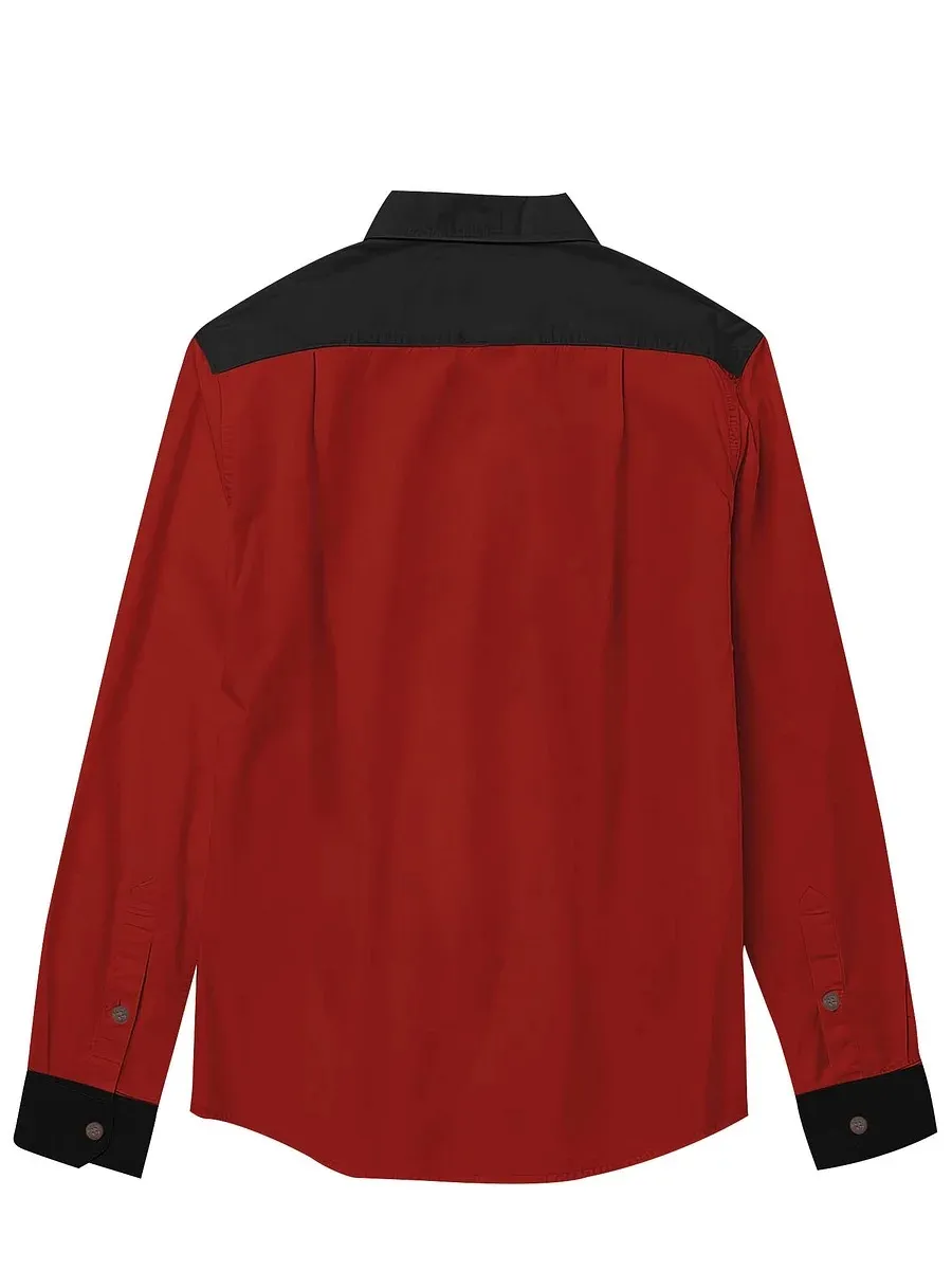 Men's West Flower Cowboy Long Sleeves Shirt