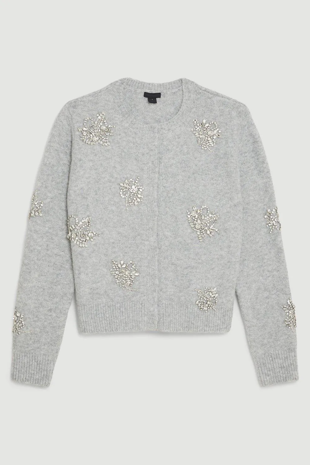 Wool Blend Embellished Cosy Knit Cardigan