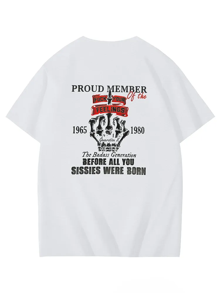 T-Shirt Proud Member Round-Neck Short-Sleeved T-Shirt