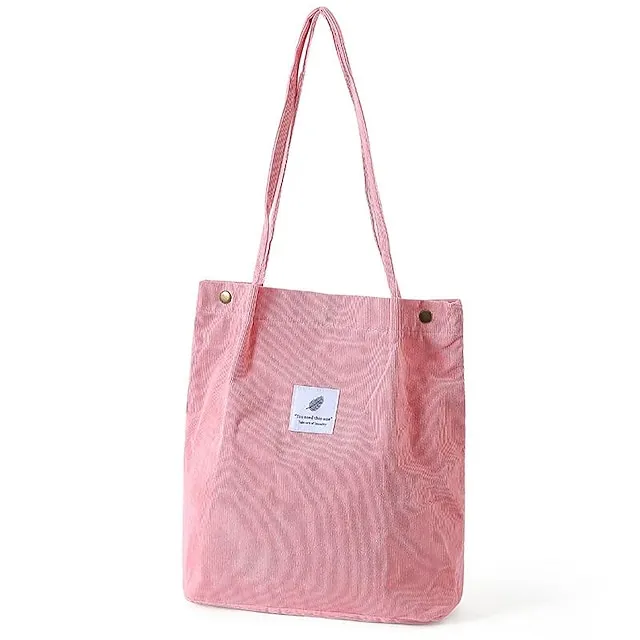 Men's Women's Kid's Tote Tote Sling Shoulder Bag Canvas Tote Bag Corduroy Shopping Daily Rivet Pattern Solid Color Floral Print Deep Purple zebra Wine Red