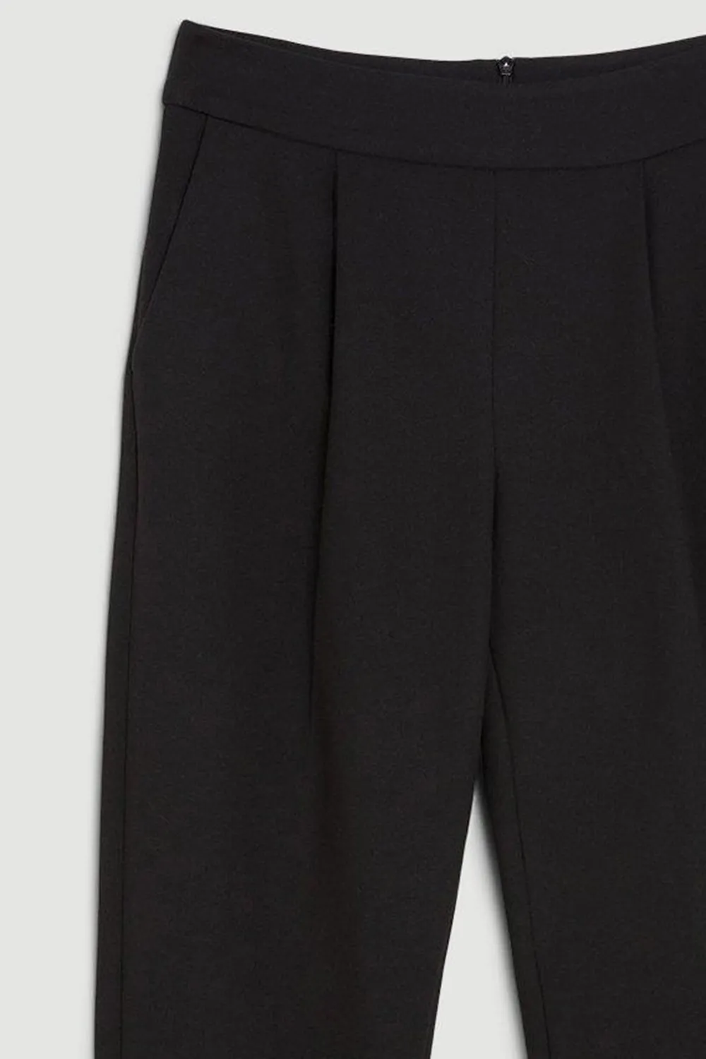 Casual Style Compact Stretch High Waist Tailored Trousers