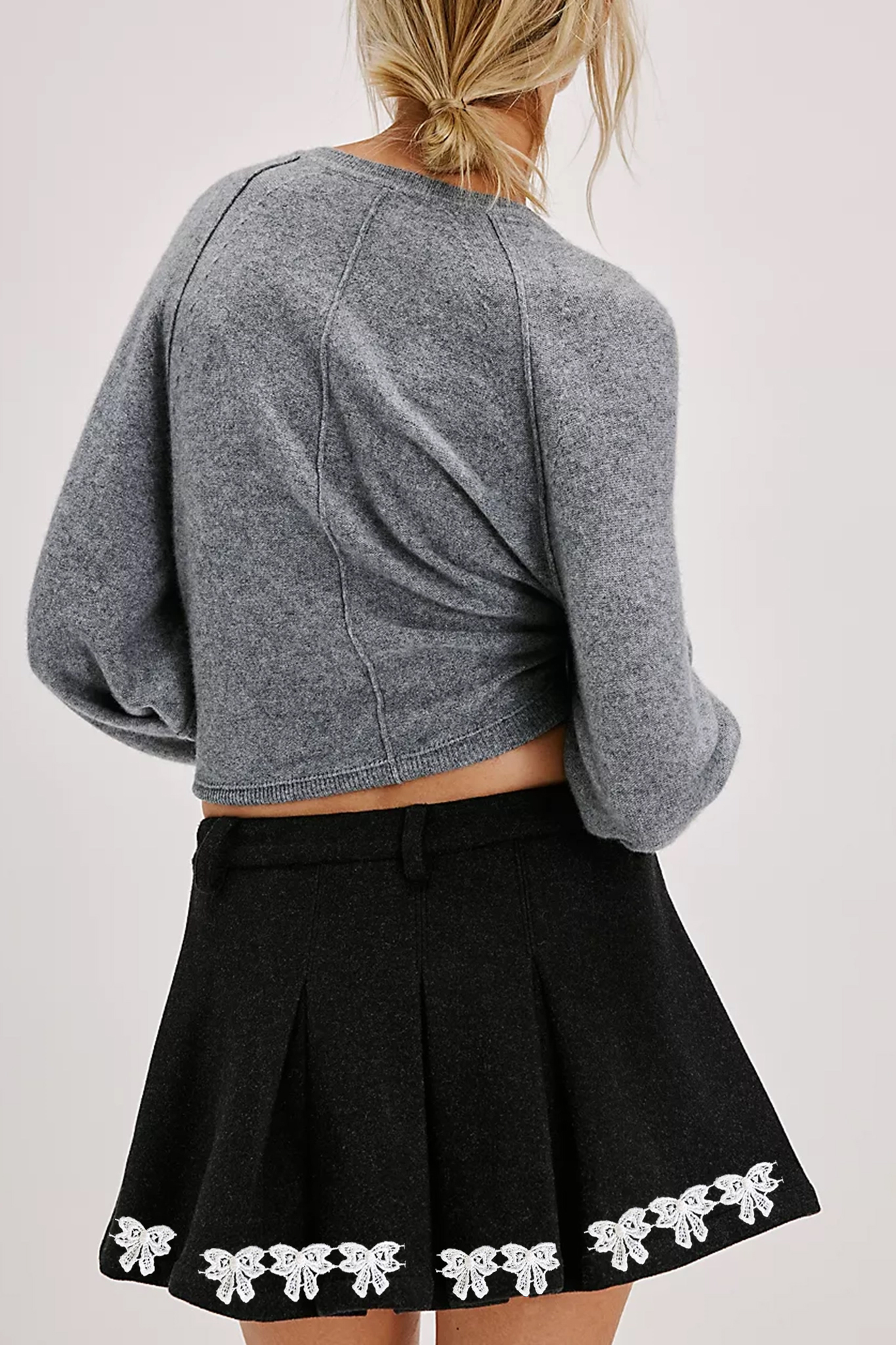 Pleated High Waisted Mini Skirt