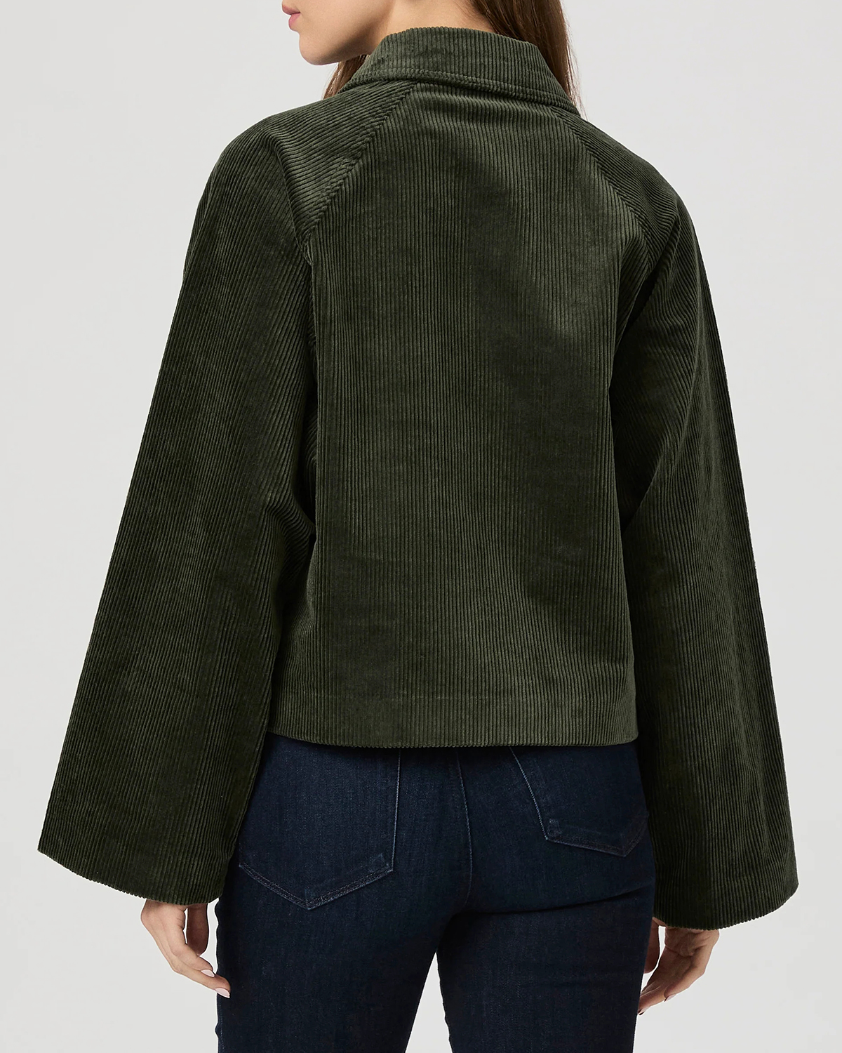 Dark Green Corduroy Boxy Fit Jacket