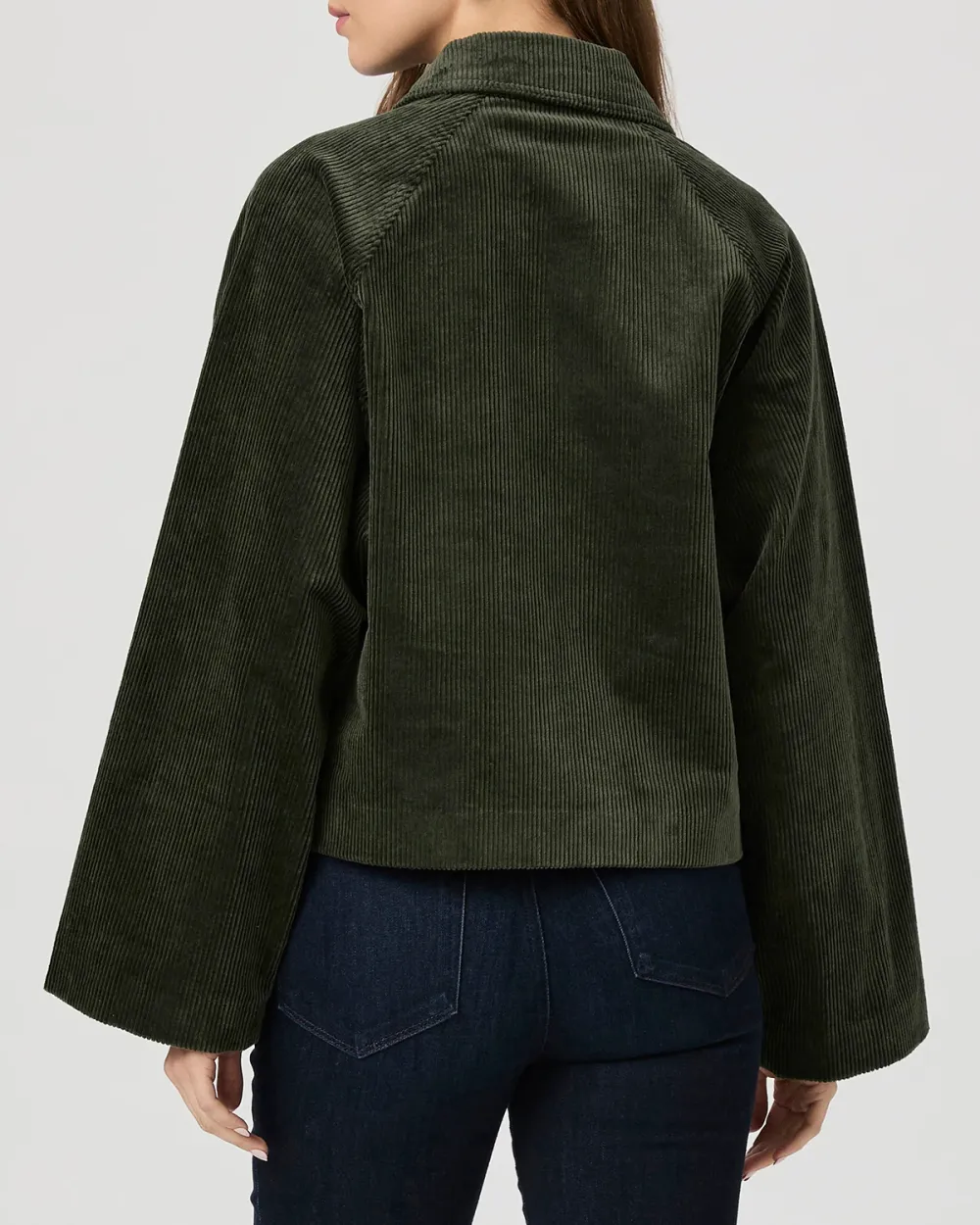 Dark Green Corduroy Boxy Fit Jacket