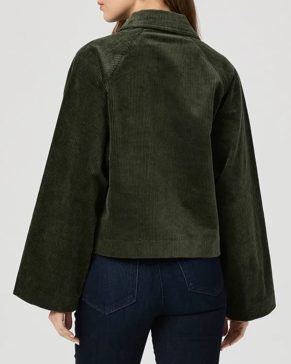 Dark Green Corduroy Boxy Fit Jacket
