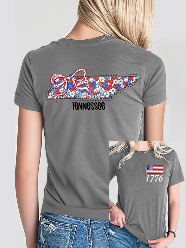 Woman'S 1776 Independence Day Print Short-Sleeved T-Shirt