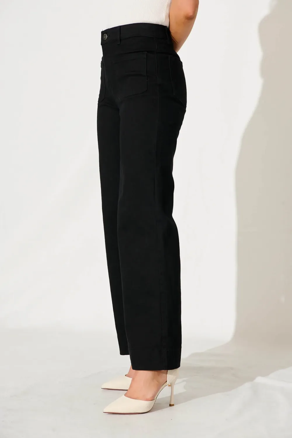 Black High Waisted Straight Leg Jeans
