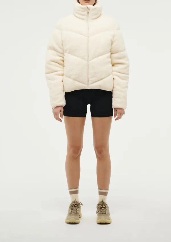 Puffy White Quilted Puffer Jacket