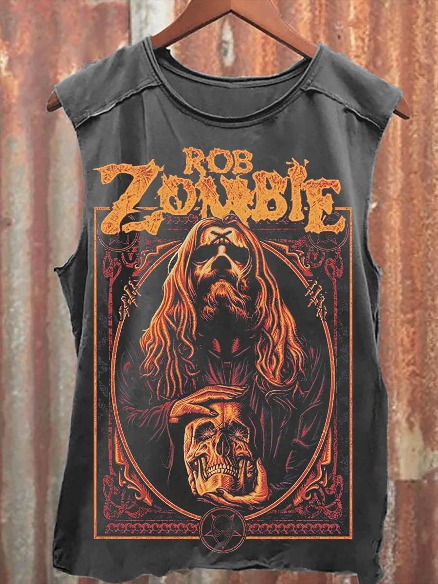 Horror Zombie Print Casual Tank Top