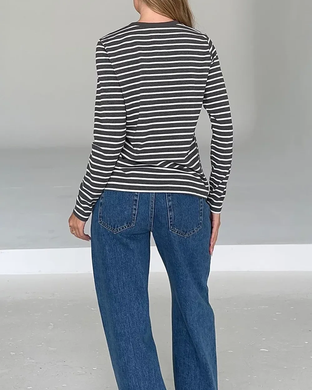 Long Sleeve Stripe Boyfriend Tee