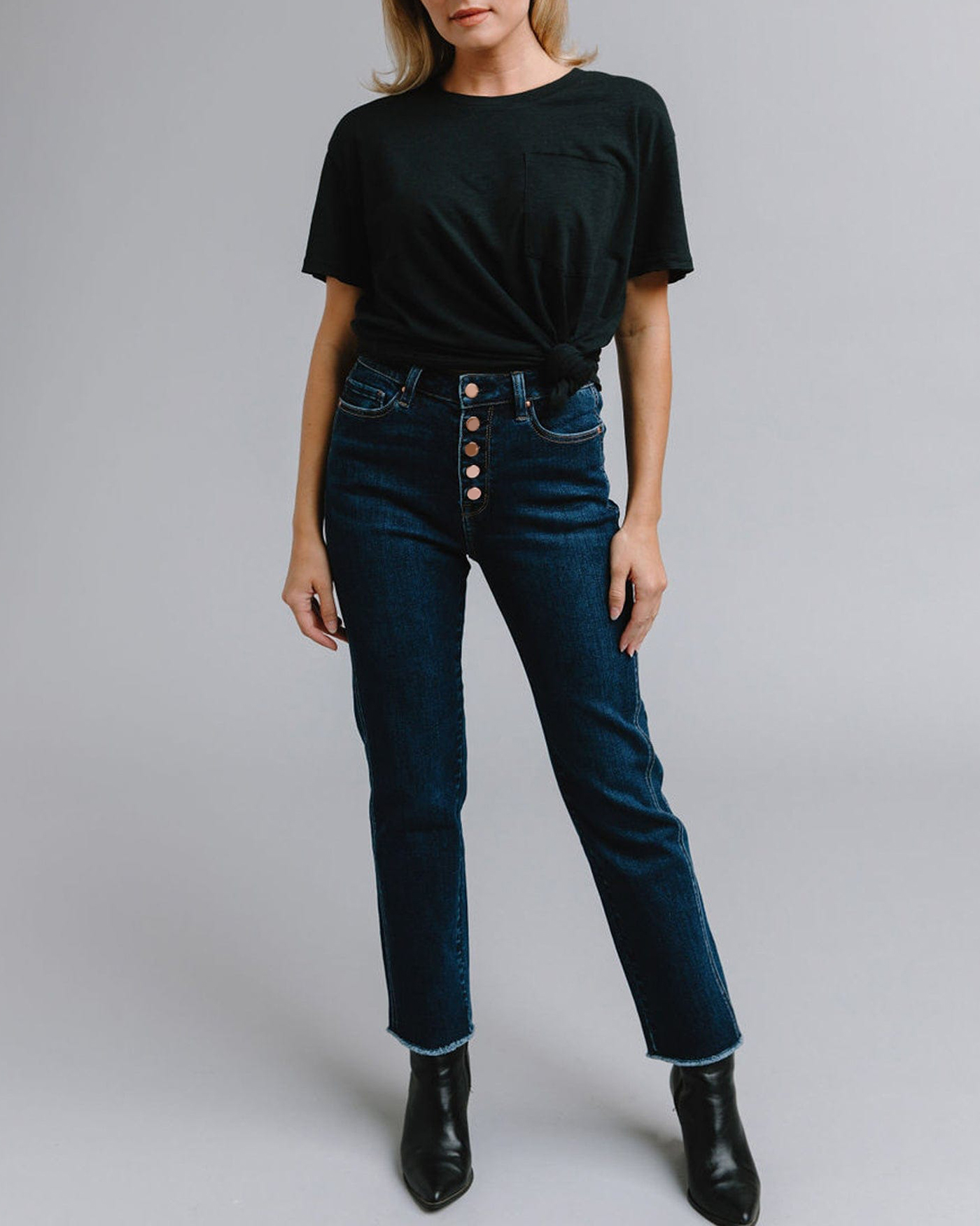 Button Fly Dark Blue Jean