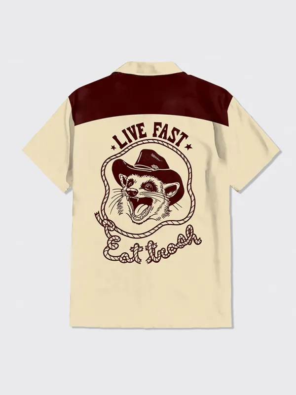 Possums Live Fast Button Up Shirt