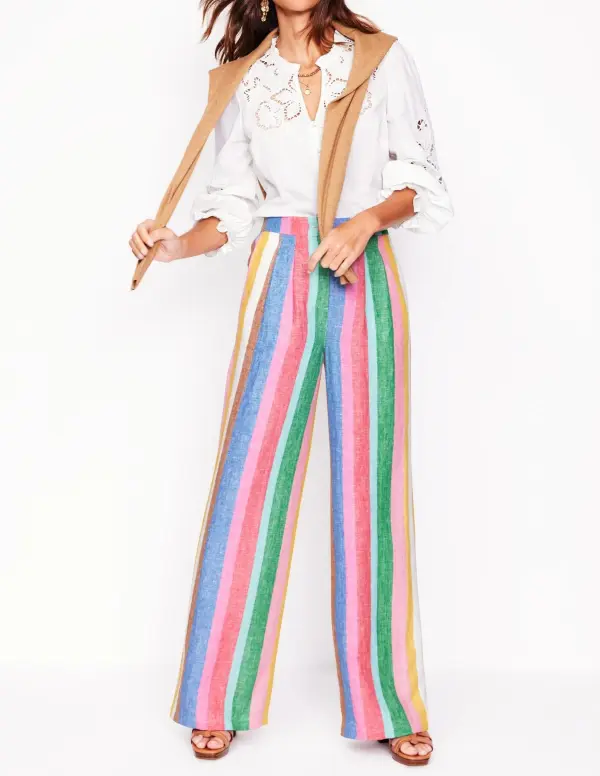 Multicolor Striped Dulwich Linen Pants