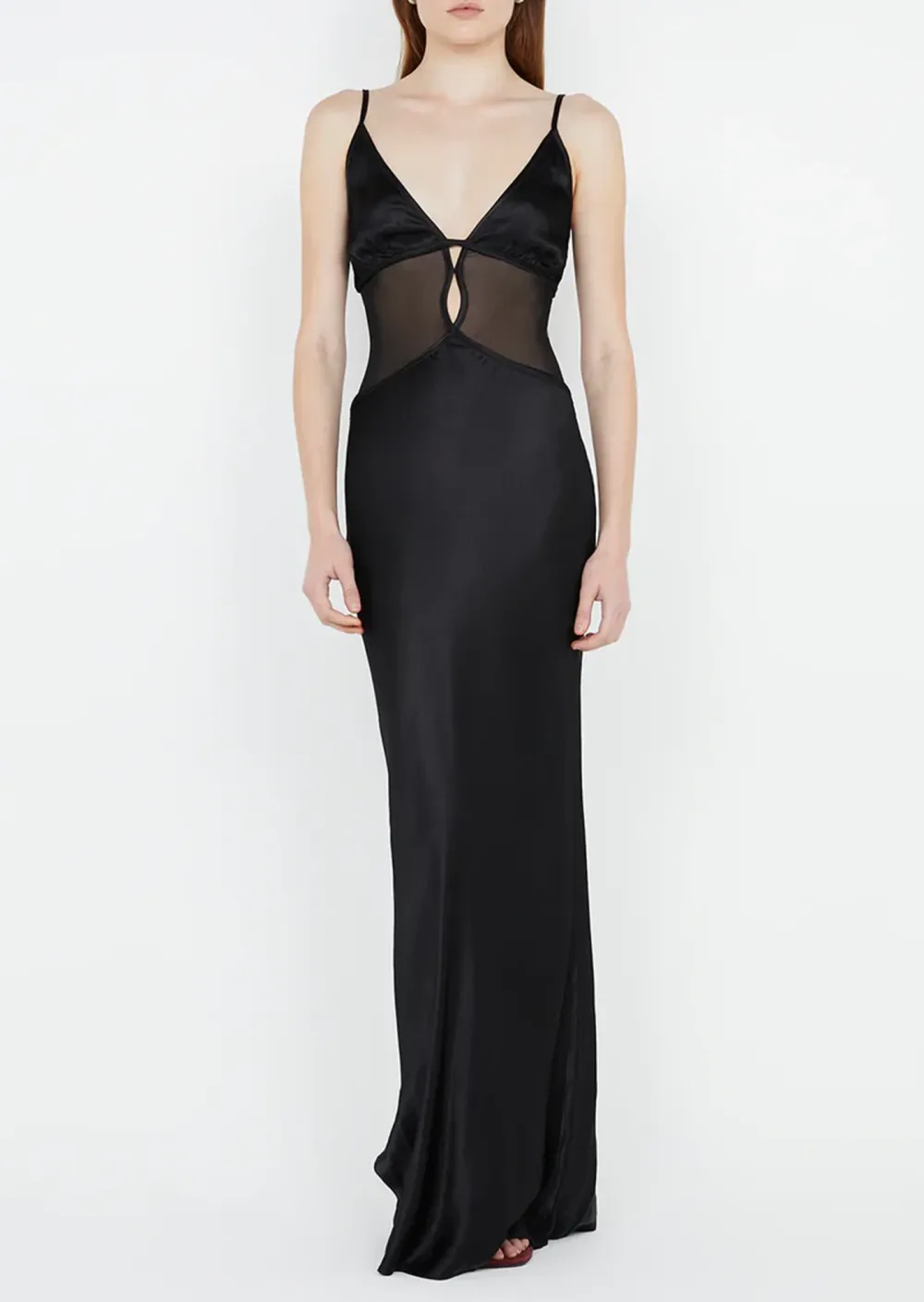 Sheer Panel Maxi Dress