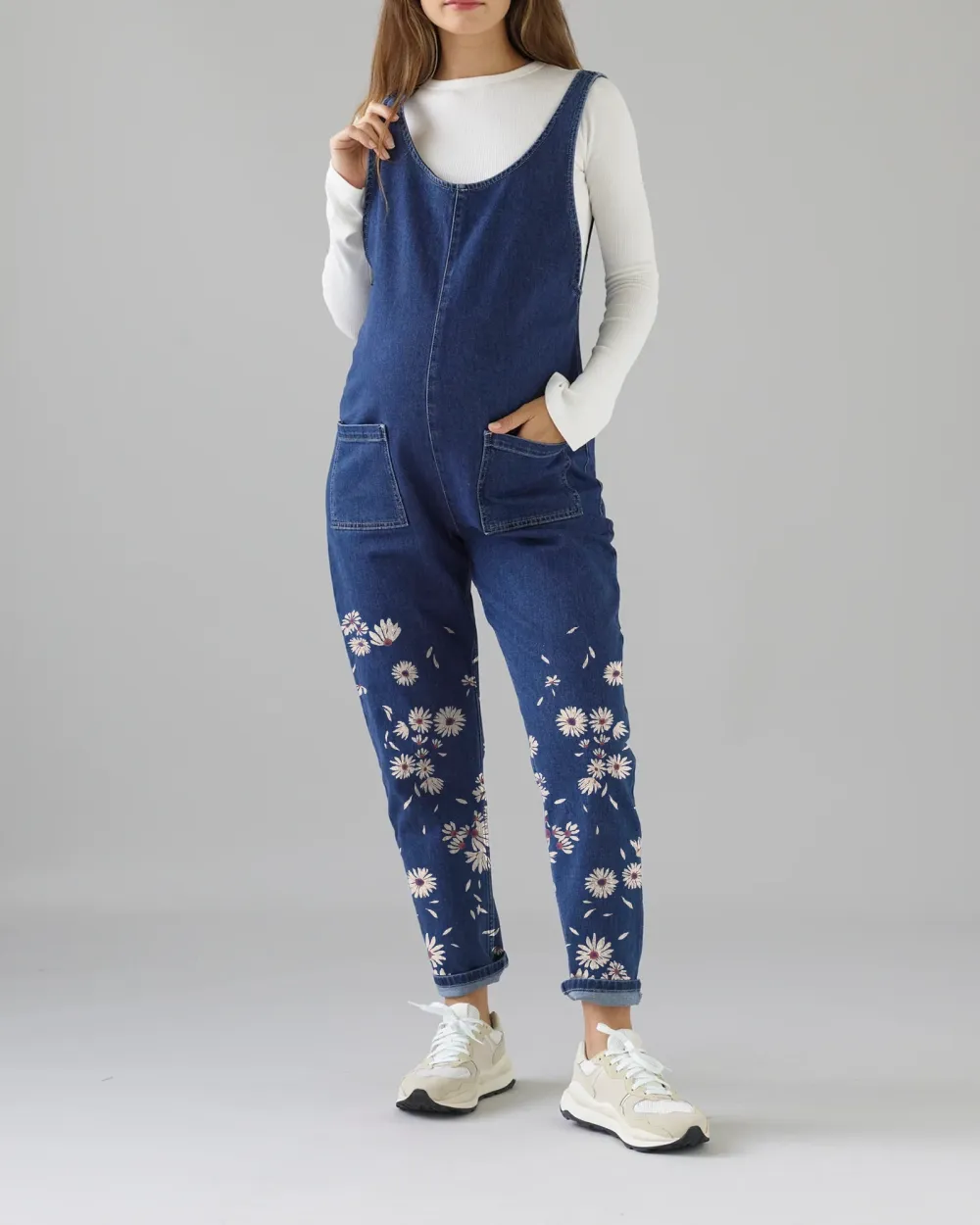 MID BLUE DENIM JUMPSUIT