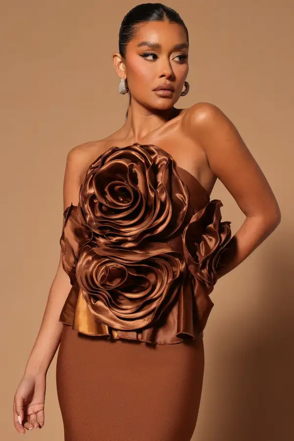 Reese Rose Maxi Dress - Mocha