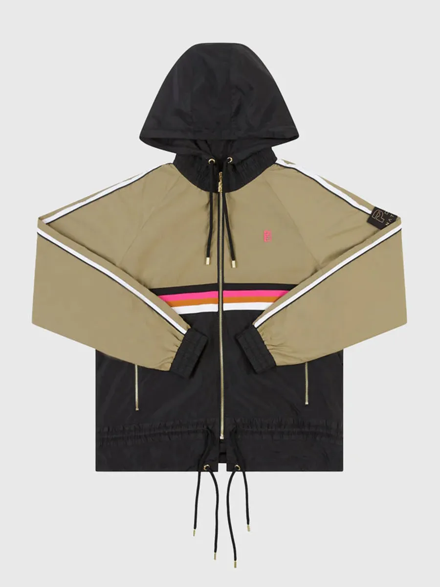 Color Blocked Zip Up Bomber Jacket