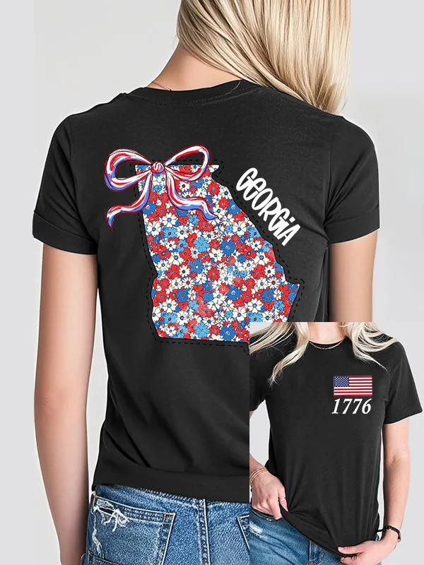 Woman'S 1776 Independence Day Print Short-Sleeved T-Shirt