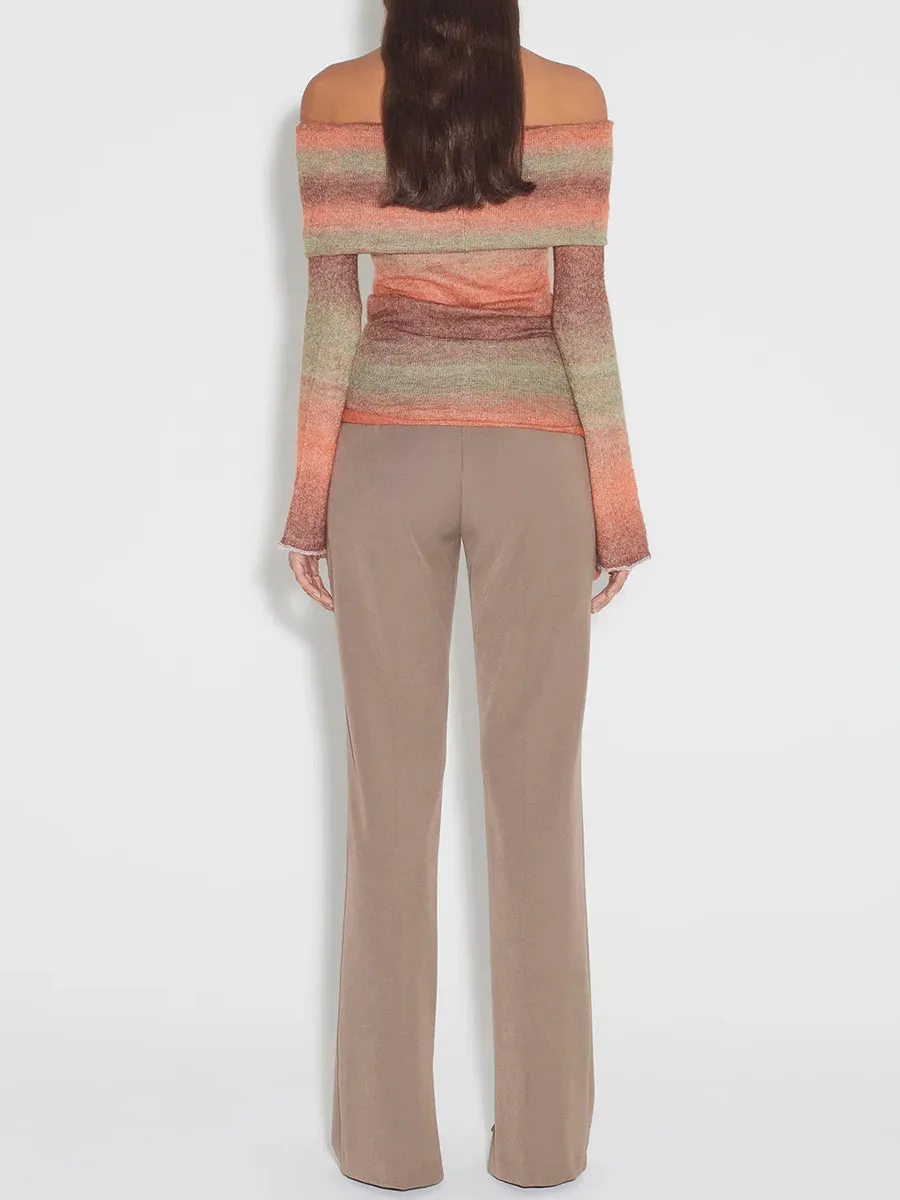 Gradient Striped Knit Sweater