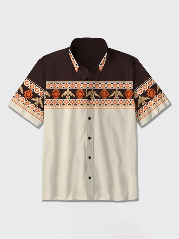 Aztec Pattern Design Button Up Shirt