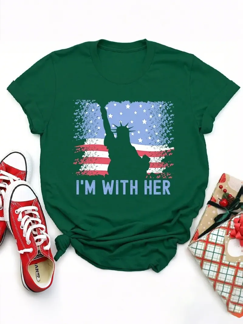 America Flag I'M With Her Teacher T-Shirt