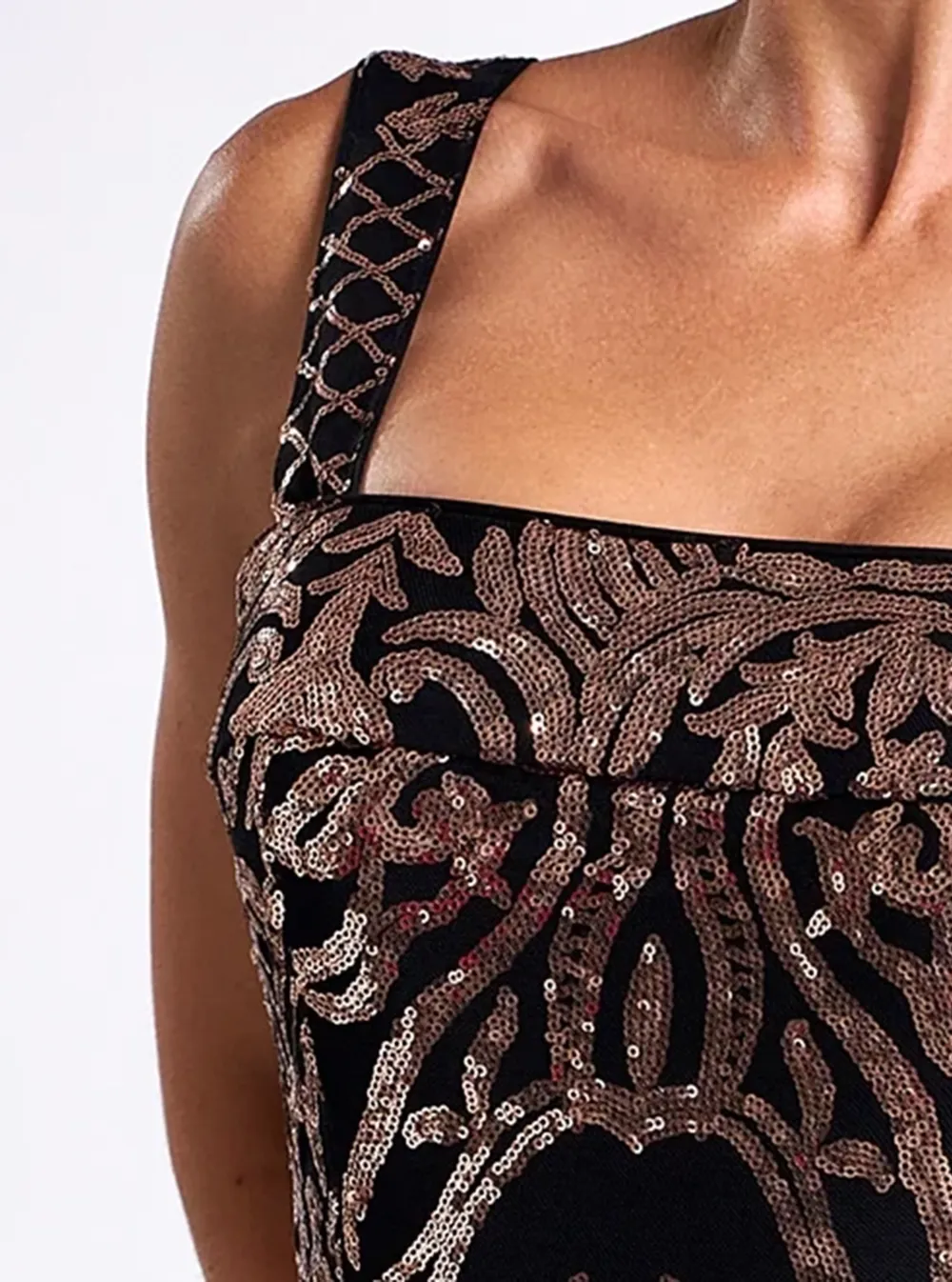 Square Neck Split Cocktail Dress