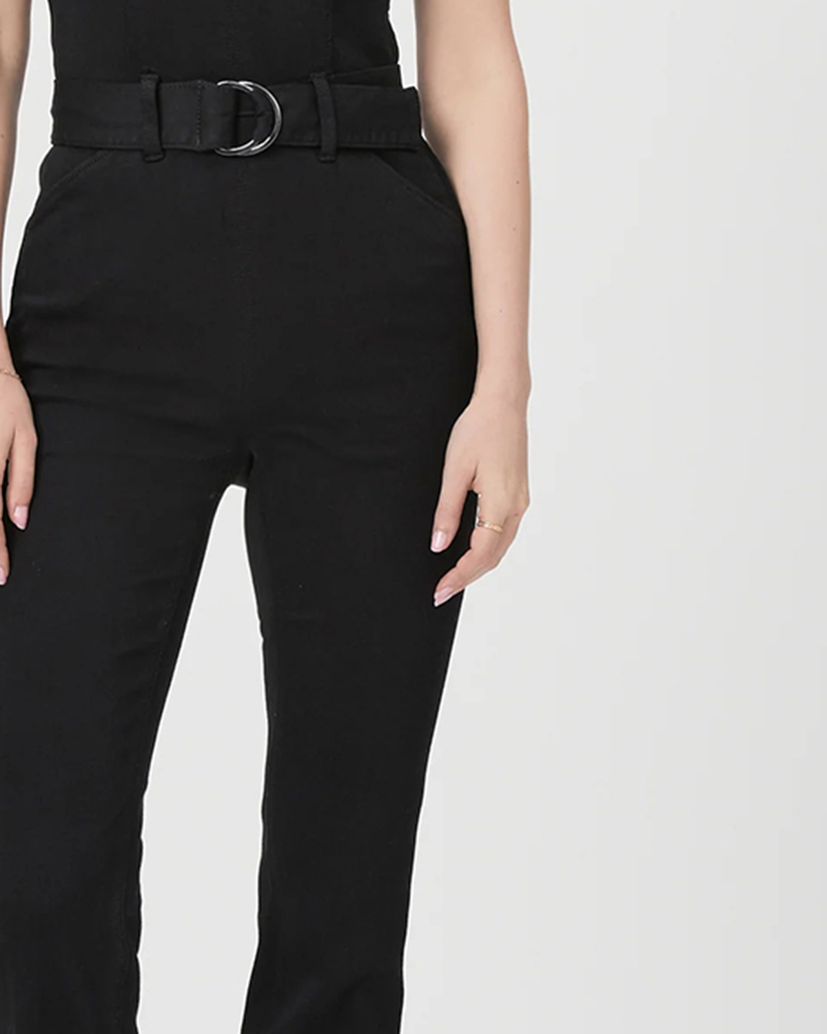 Black Halter Neck Belted Jumpsuit