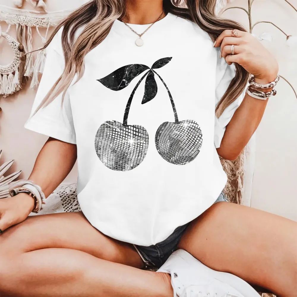 Silver Sakura Print T-Shirt