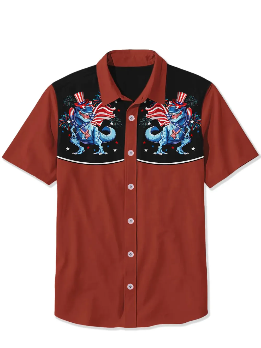 Flag Dinosaurs And Fireworks Shirt