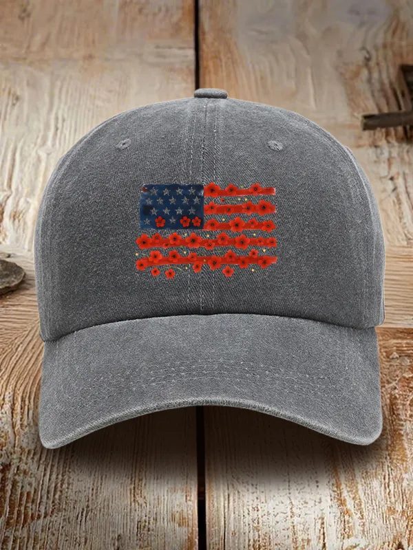 Independence Day Print Washed Baseball Cap