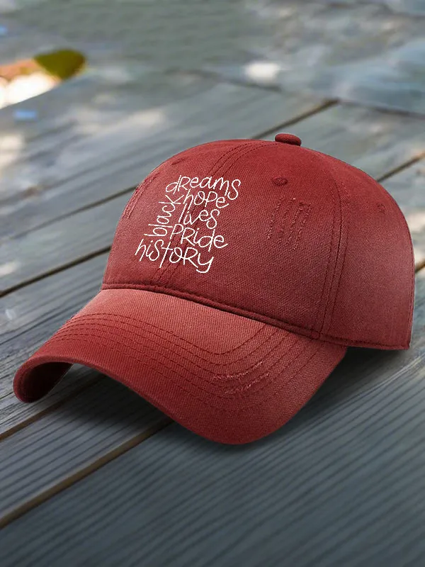 Black History Dreams Hope Lives Pride Tory Baseball Cap