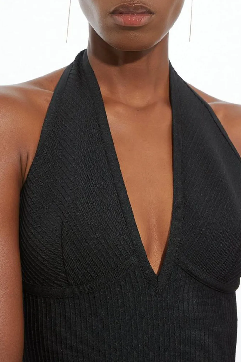 Halter Neck Knit Bodysuit