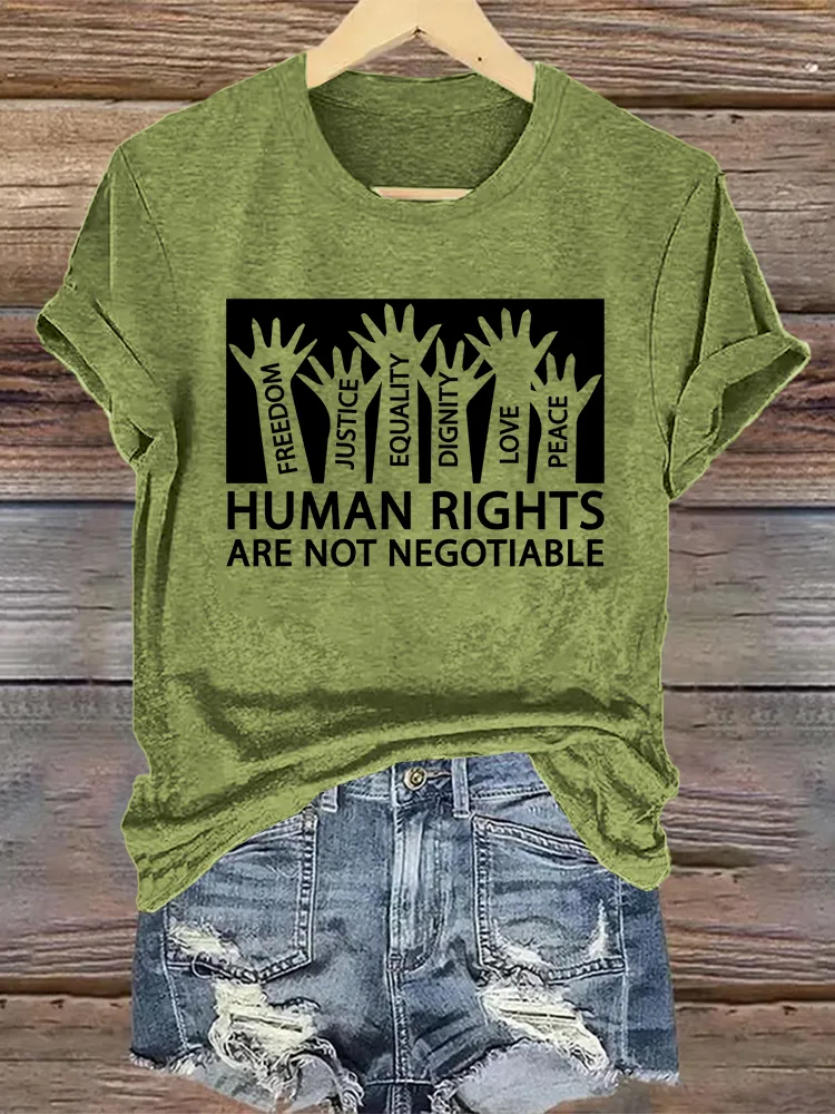 Woman'S Human Rights Are Not Negotiable Crew Neck Short Sleeve T-Shirt
