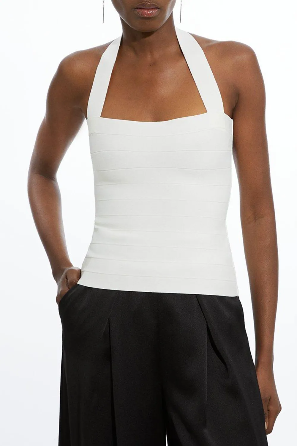 Halter Neck Bandage Crop Top